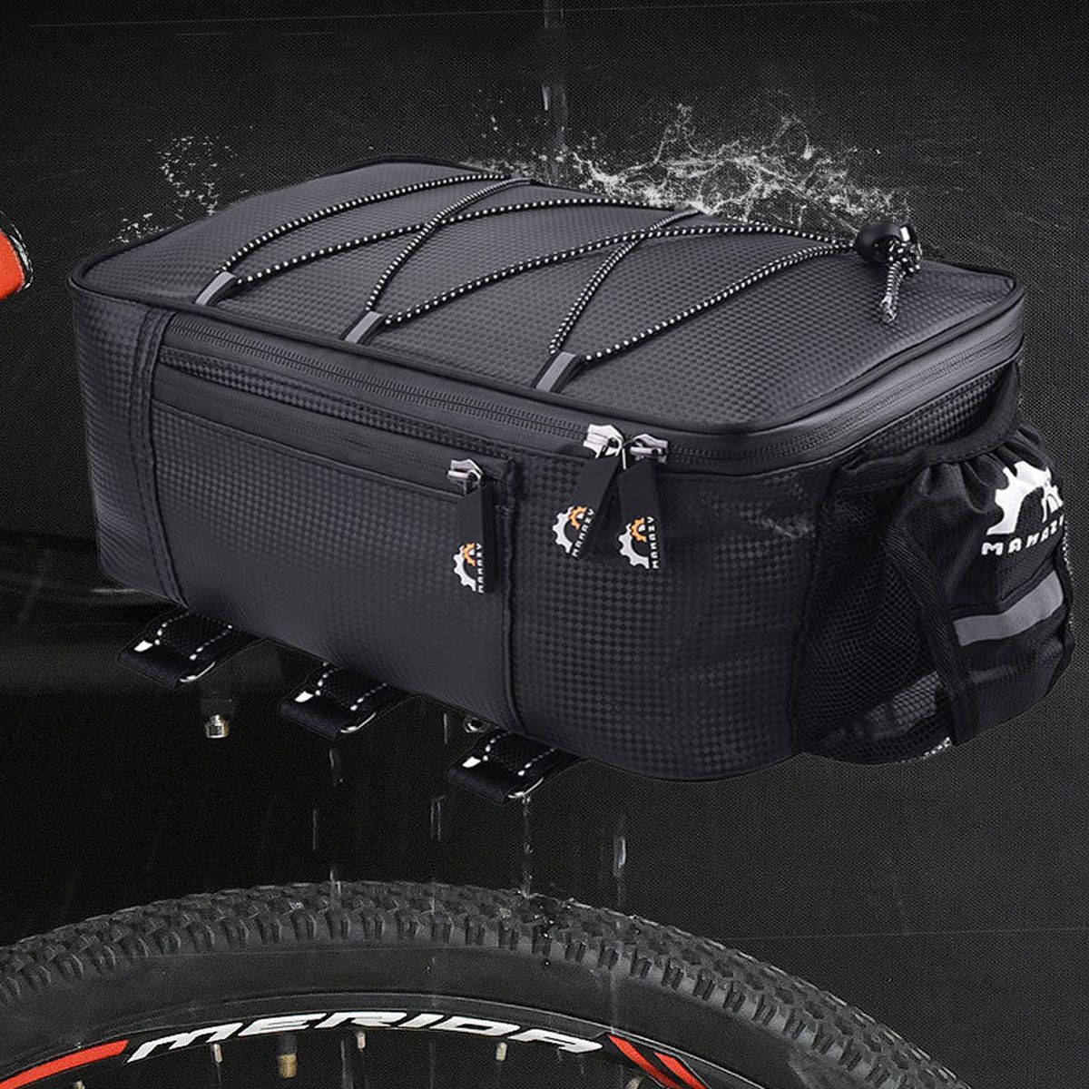 Waterproof Bicycle Rear Rack Bag 8L Storage Pannier for Cycling & Mountain Biking