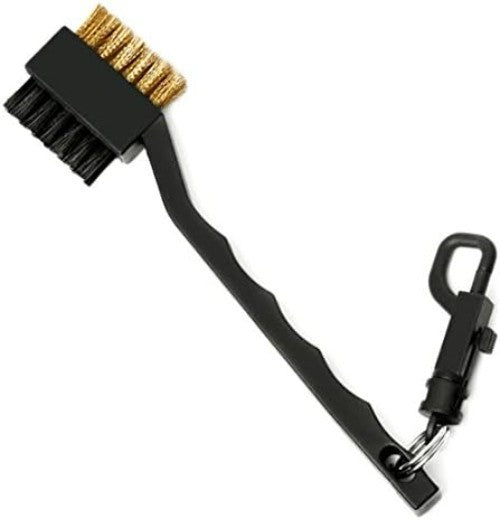 Golf Club Cleaning Brush with Brass & Nylon Bristles, Compact & Lightweight