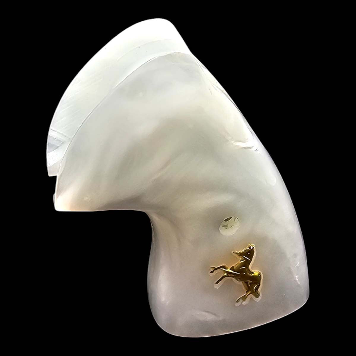 White Pearl Revolver Grips for Colt Python & Anaconda - 24K Gold Medallions