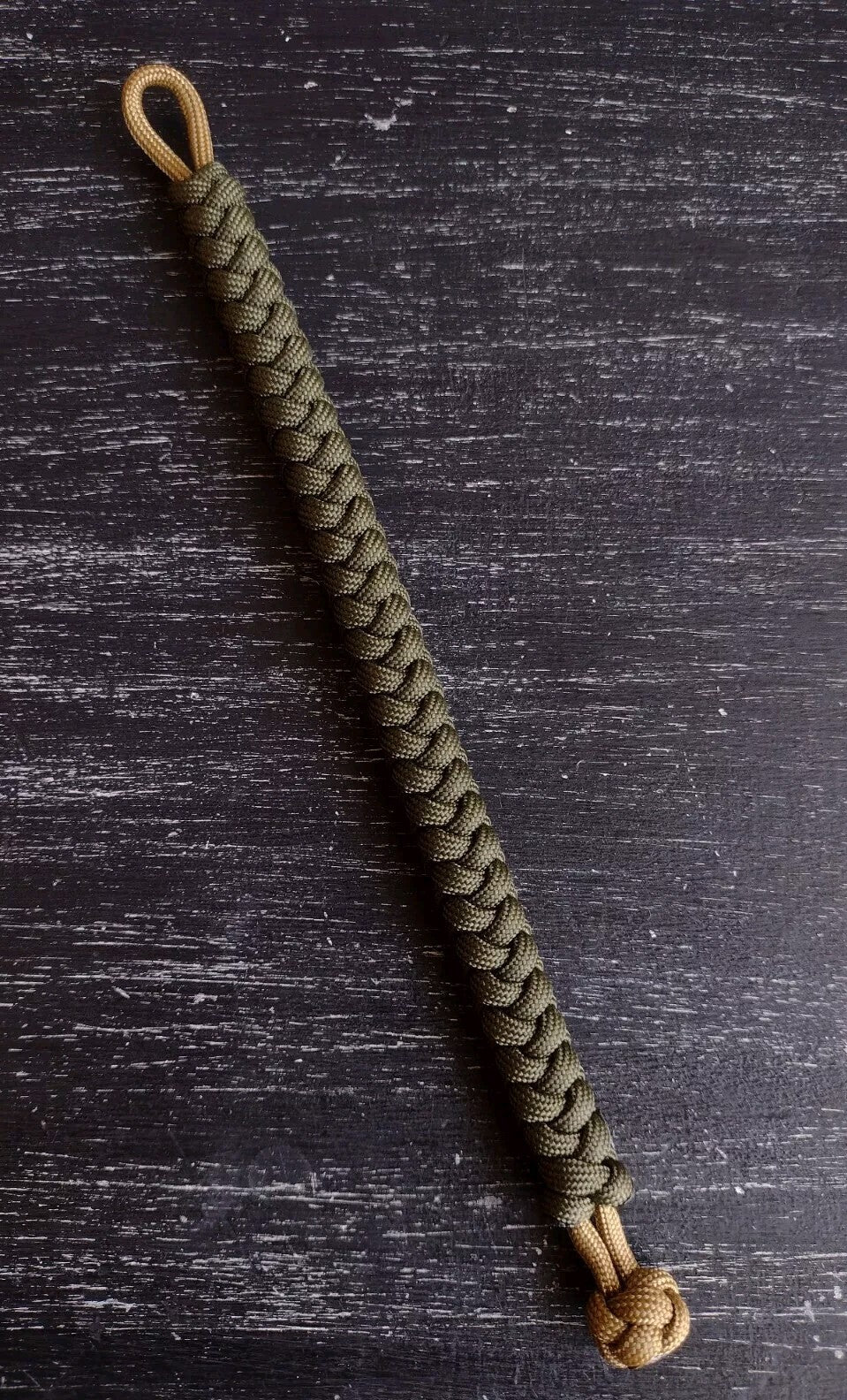Handmade Paracord Bracelet with Olive Drab and Coyote 550 Paracord - Water-Resistant, Adjustable Wristband
