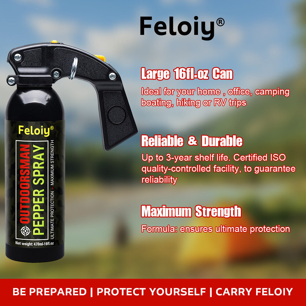Feloiy Bear Spray 16oz with Holster - Powerful Pepper Deterrent