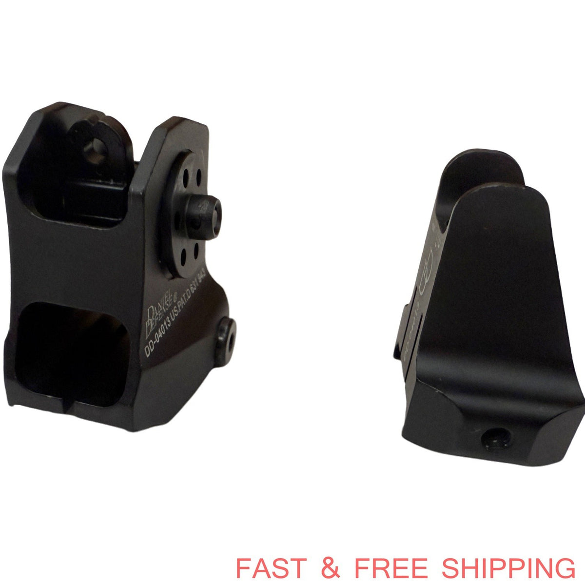 Low Profile Tactical Metal Sights Set for Rifles - Front & Rear, CNC Aluminum