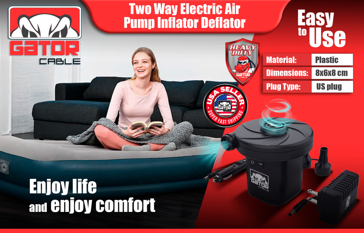 Portable Electric Air Pump for Inflatables Pool Mattress Boat Car
