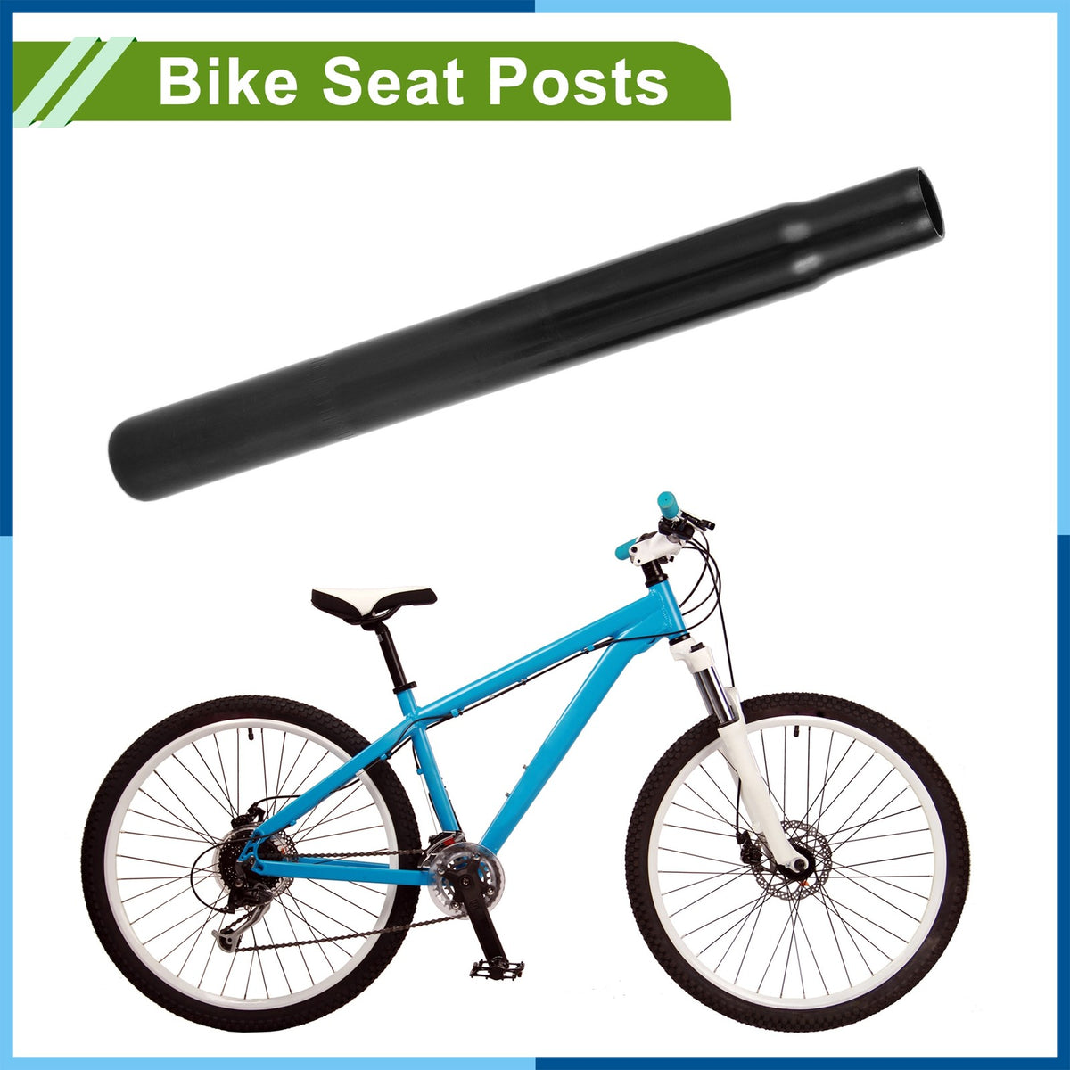 Universal Steel Bike Seat Post 250mm for Road Mountain BMX Bikes