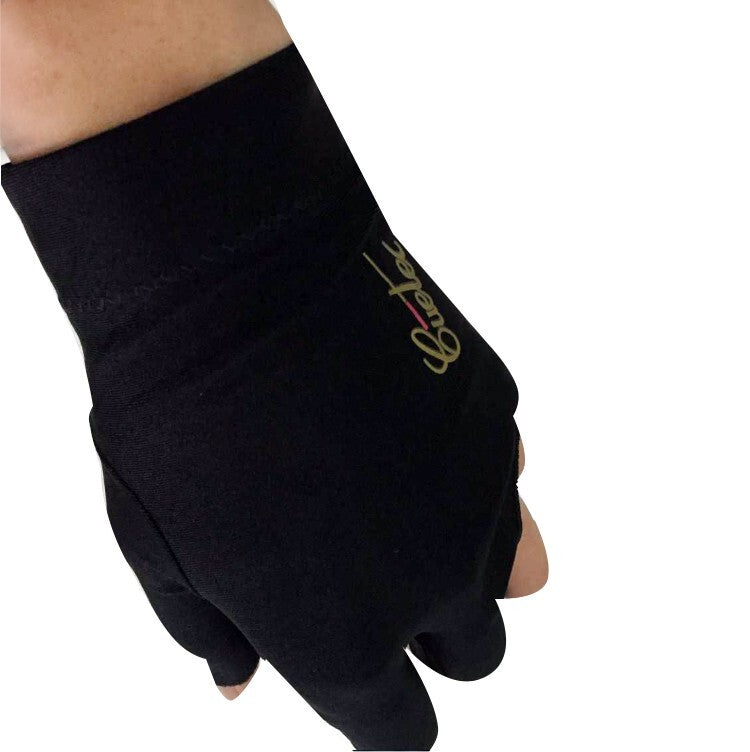 Premium Cue Glove - 3-Finger Right Hand Pool Glove for Billiards (Black/Navy) - All Sizes & Colors
