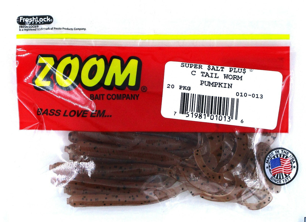 Salt Baits Pack - 4" Curly Tail Worms for Fishing Lures - Pumpkin, 20 Per Pack