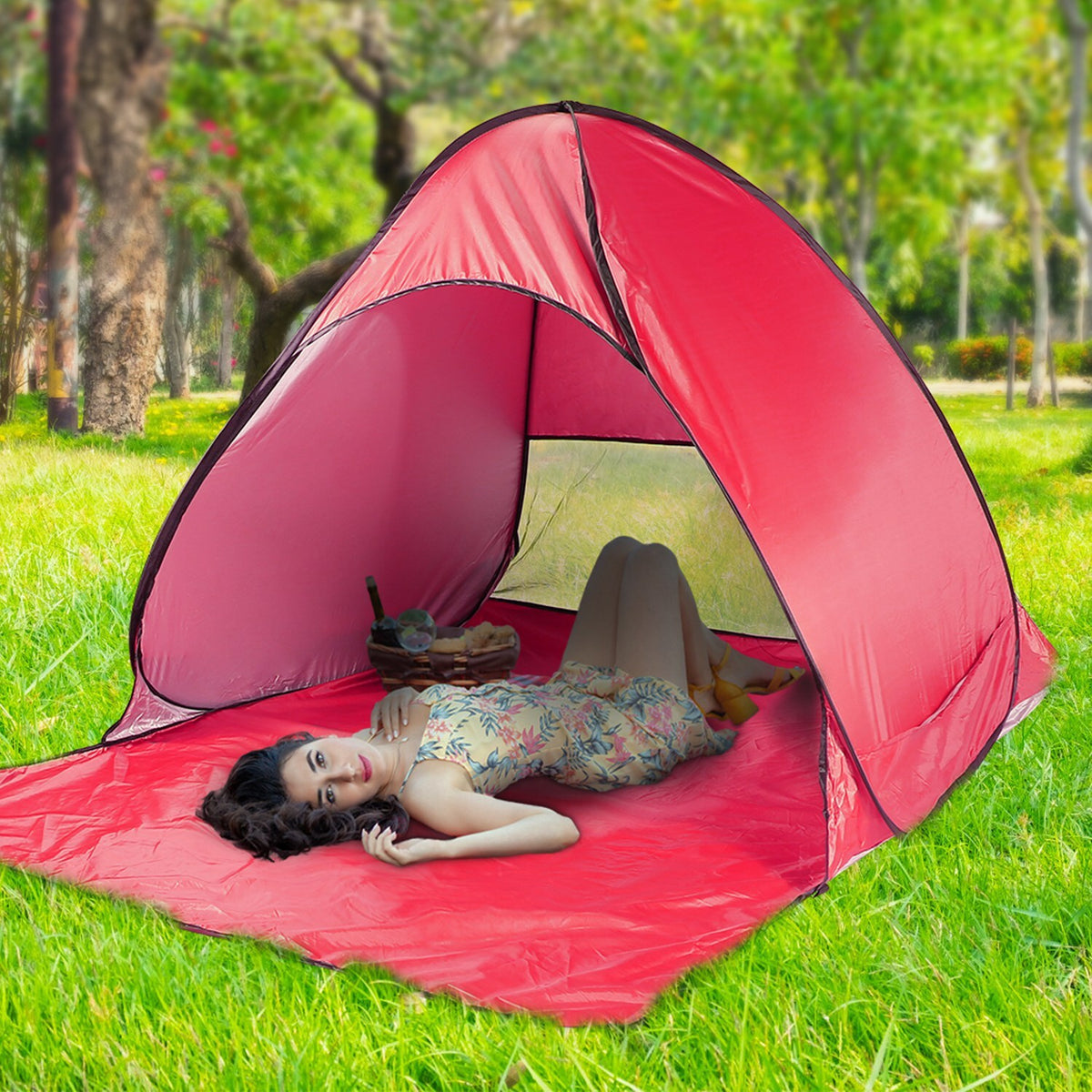 Automatic Pop Up Beach Tent for 2-3 People Outdoor Camping Fishing Lake