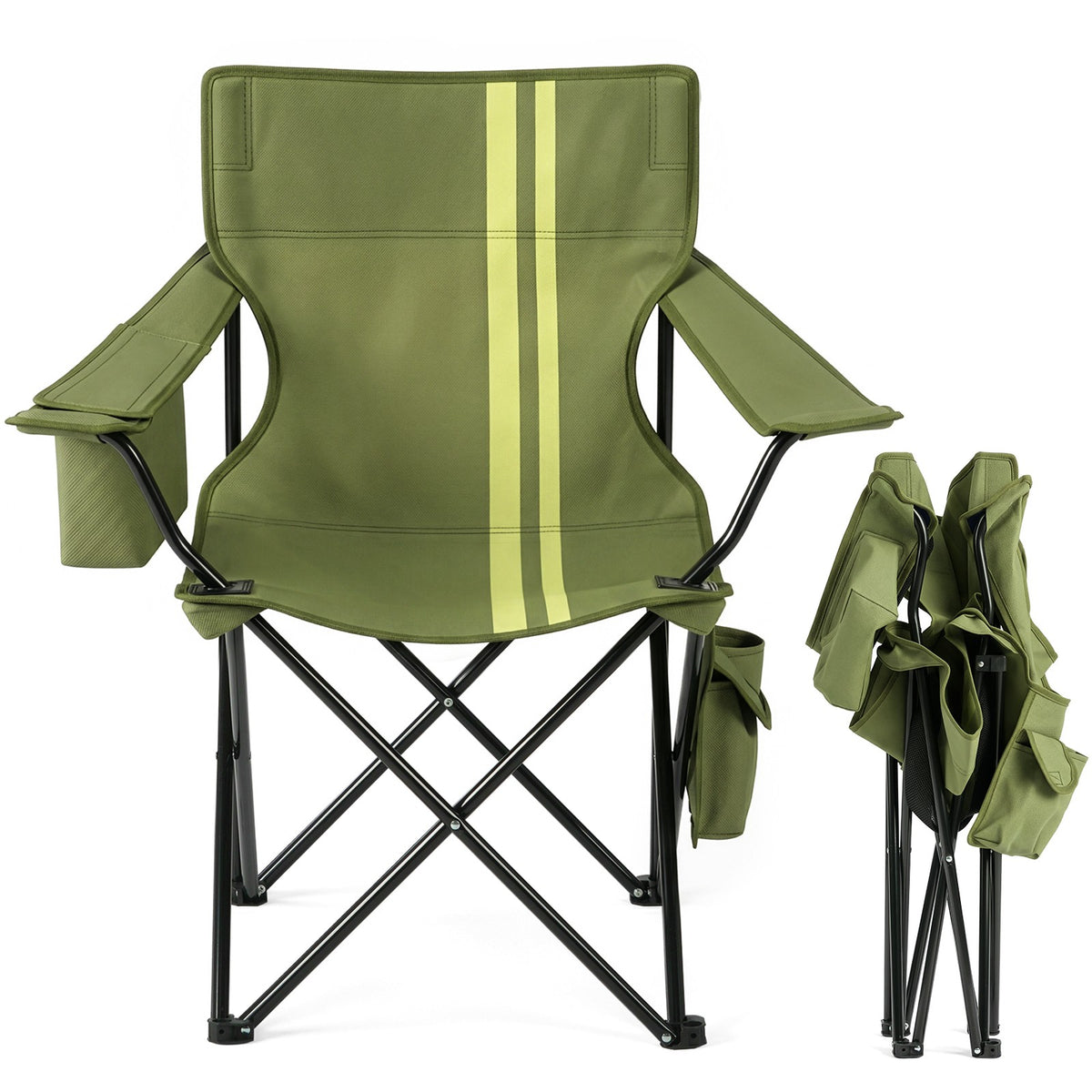 Heavy Duty Portable Camping Chair with Foldable Design for Indoor Outdoor Use