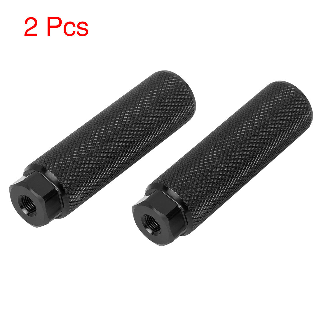 Aluminum Alloy Bicycle Foot Pegs for BMX & MTB Rear Axle 3/8 Inch Black - 2 Pack