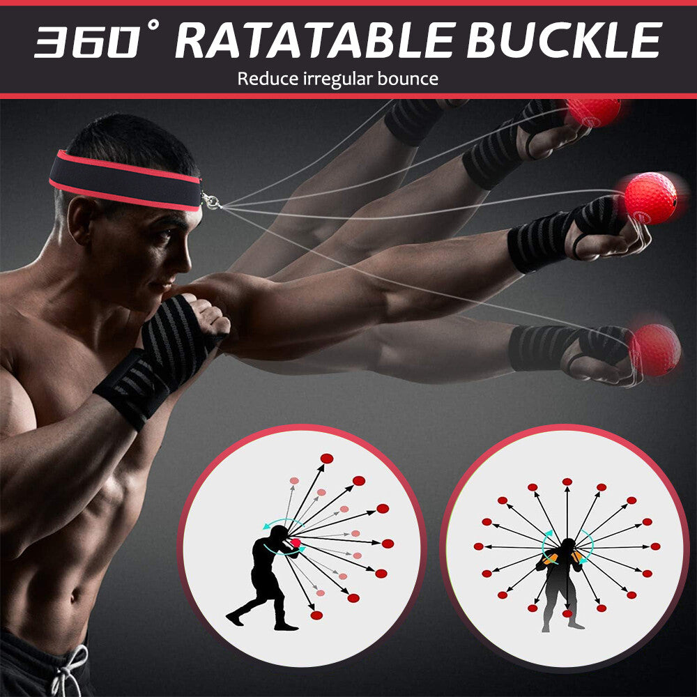 4-Level Boxing Reflex Ball Set with Adjustable Headbands for Kids & Adults