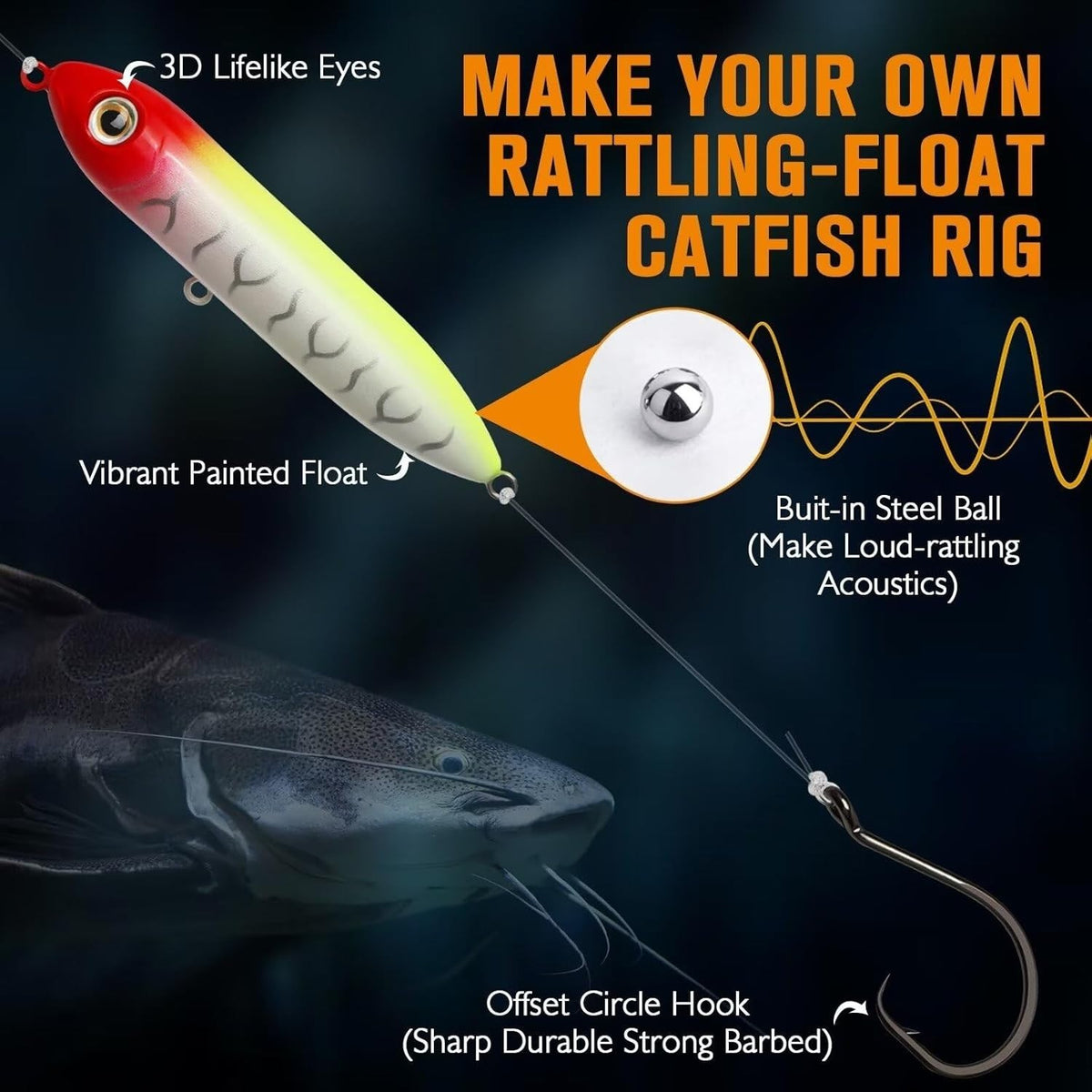 Catfish Tackle Kit - 99 or 122 Pieces for Rig Building and Fishing