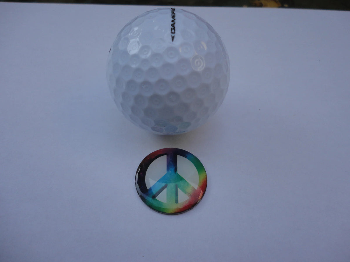 Peace Sign Golf Ball Marker - Non-Magnetic, Detailing, 1 Inch