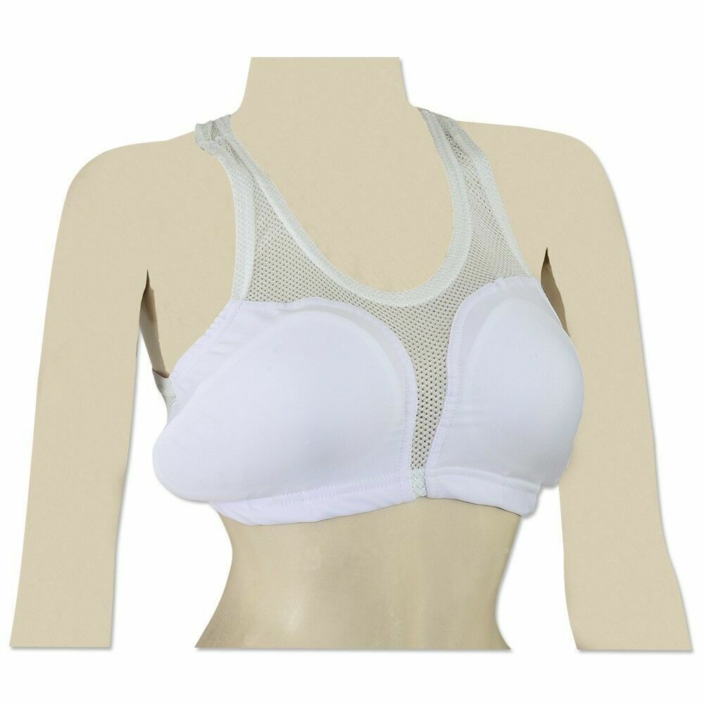 Ladies Sports Bra with Chest Guard for Karate MMA Boxing Front Closure