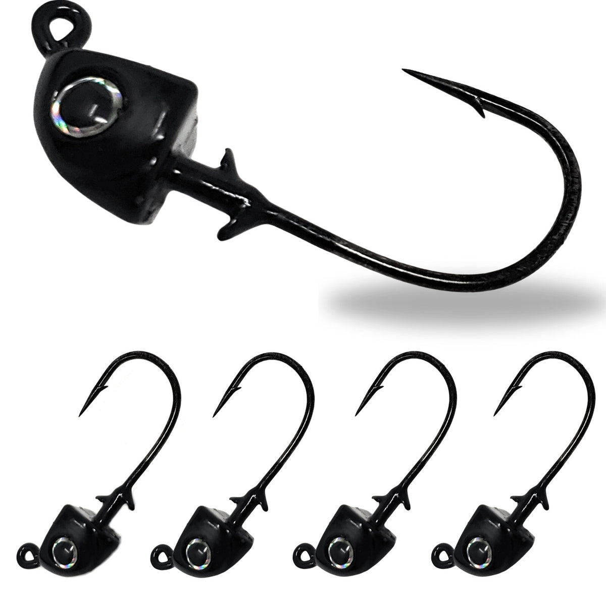 Tungsten Swimbait Jig Heads - Bass Fishing Weedsless Tackle 5-Pack