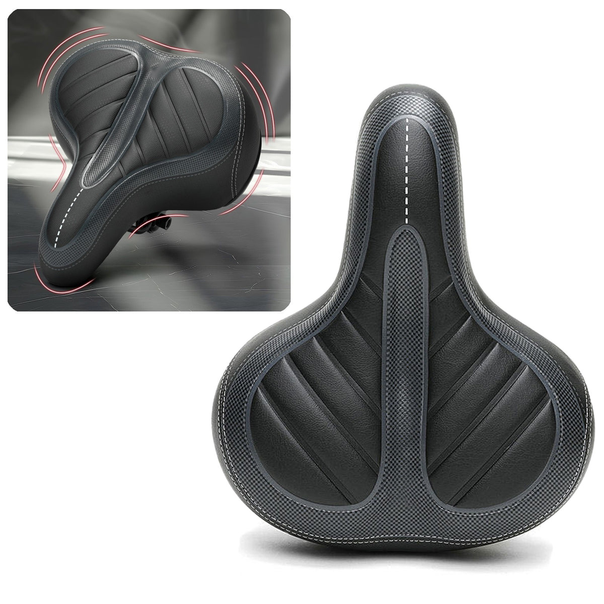 Oversized Bicycle Seat for Men & Women Extra Wide Soft Cushion Comfortable Bike Saddle