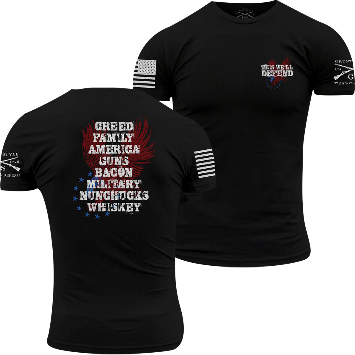 Men's Tactical T-Shirt - Black Crew Neck Comfortable Military Style