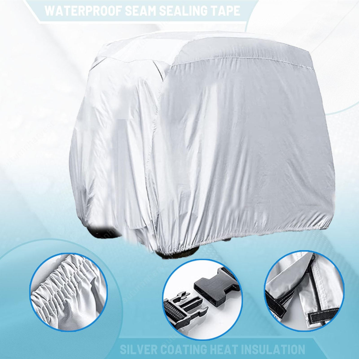 Golf Cart Cover for 4 Passenger UV & Waterproof Protection - Fits EZGO, Club Car, Yamaha