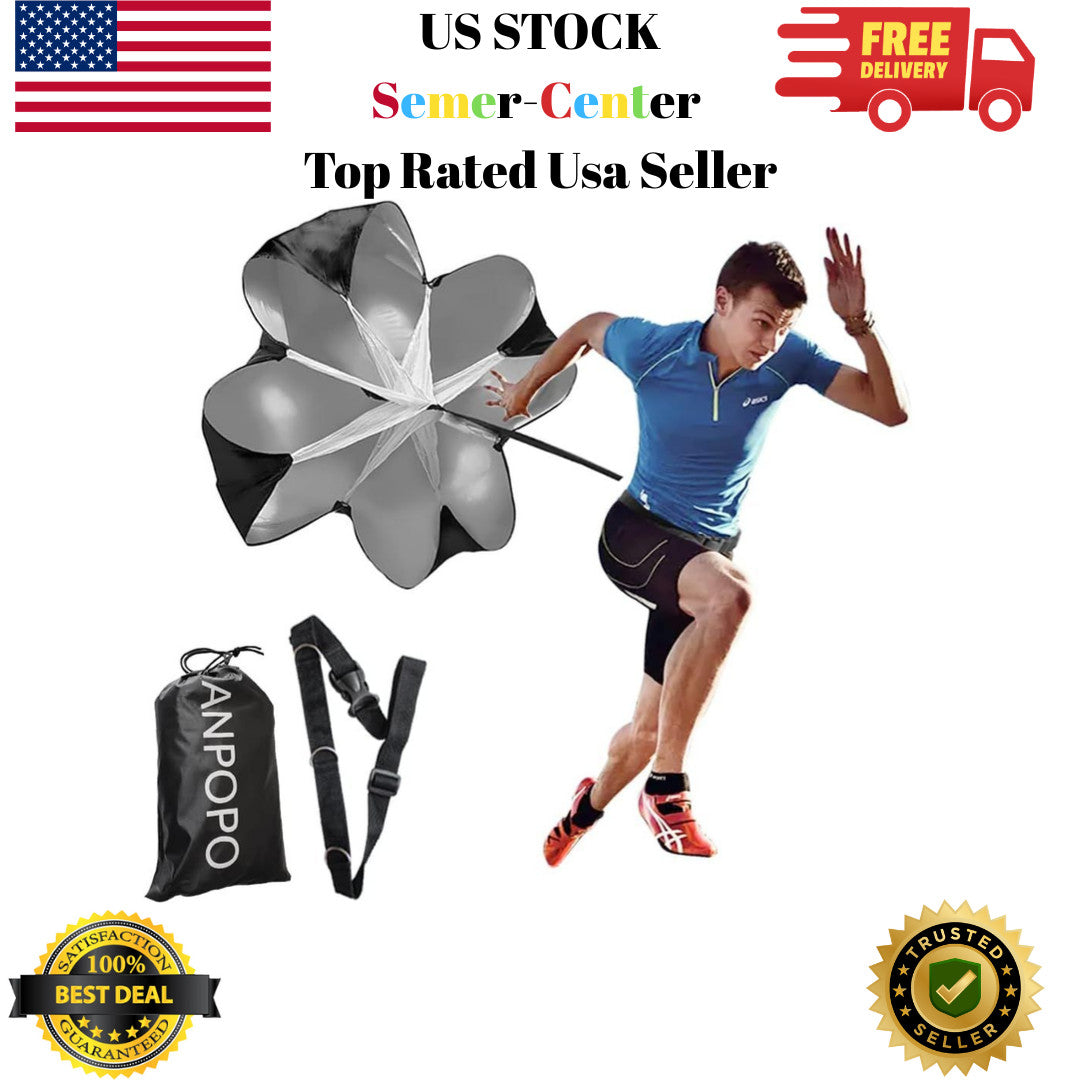 Speed Resistance Parachute for Running Training, 56 Inch Adjustable Waist Belt
