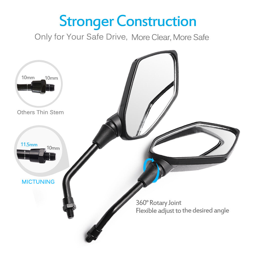 Universal Bike Mirrors 2 Pack for Handlebar MTB Road Bicycle Safety