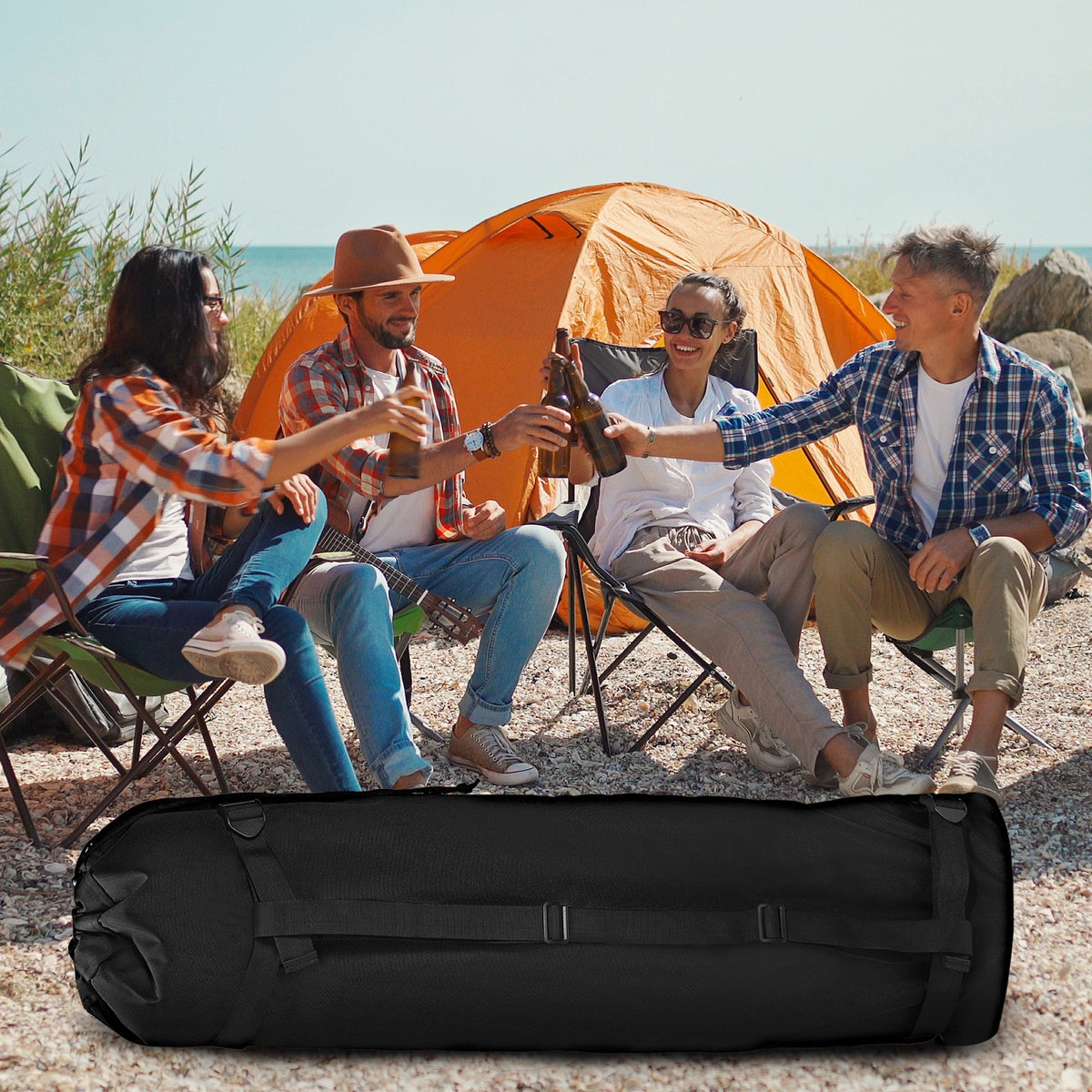 47-Inch Foldable Camping Chair Carry Bag with Side Pocket