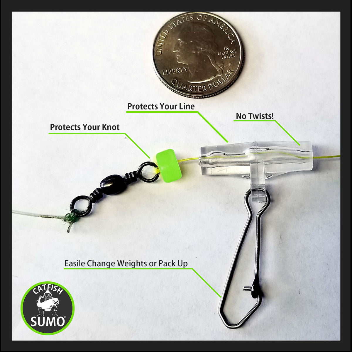 Catfishing Line Protection Kit with Sinkers and Knot Bumpers - 12 Pack