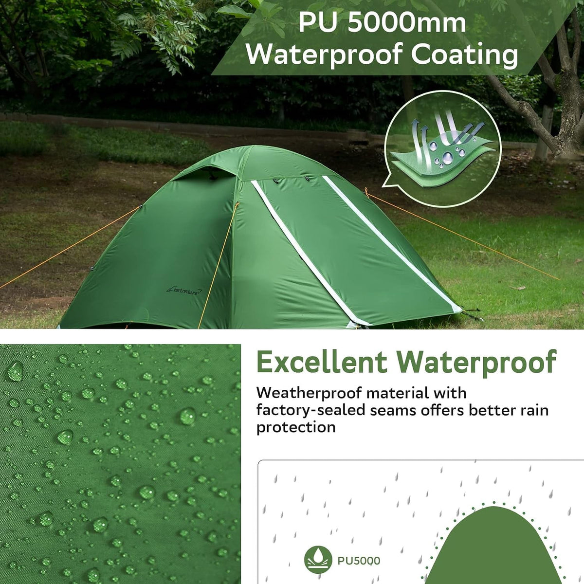Lightweight Camping Tent for 1-6 Persons - Backpacking & Outdoor Gear