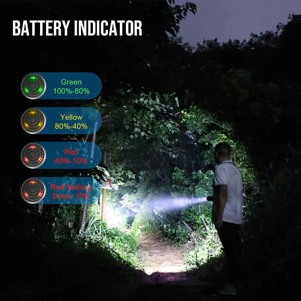 Rechargeable LED Tactical Flashlight 2350LM Long Range Hunting Torch
