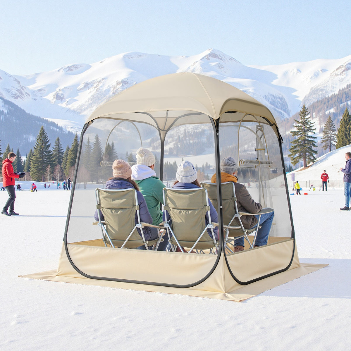 Portable Pop-Up Sports Tent 63x63in Waterproof Outdoor Shelter