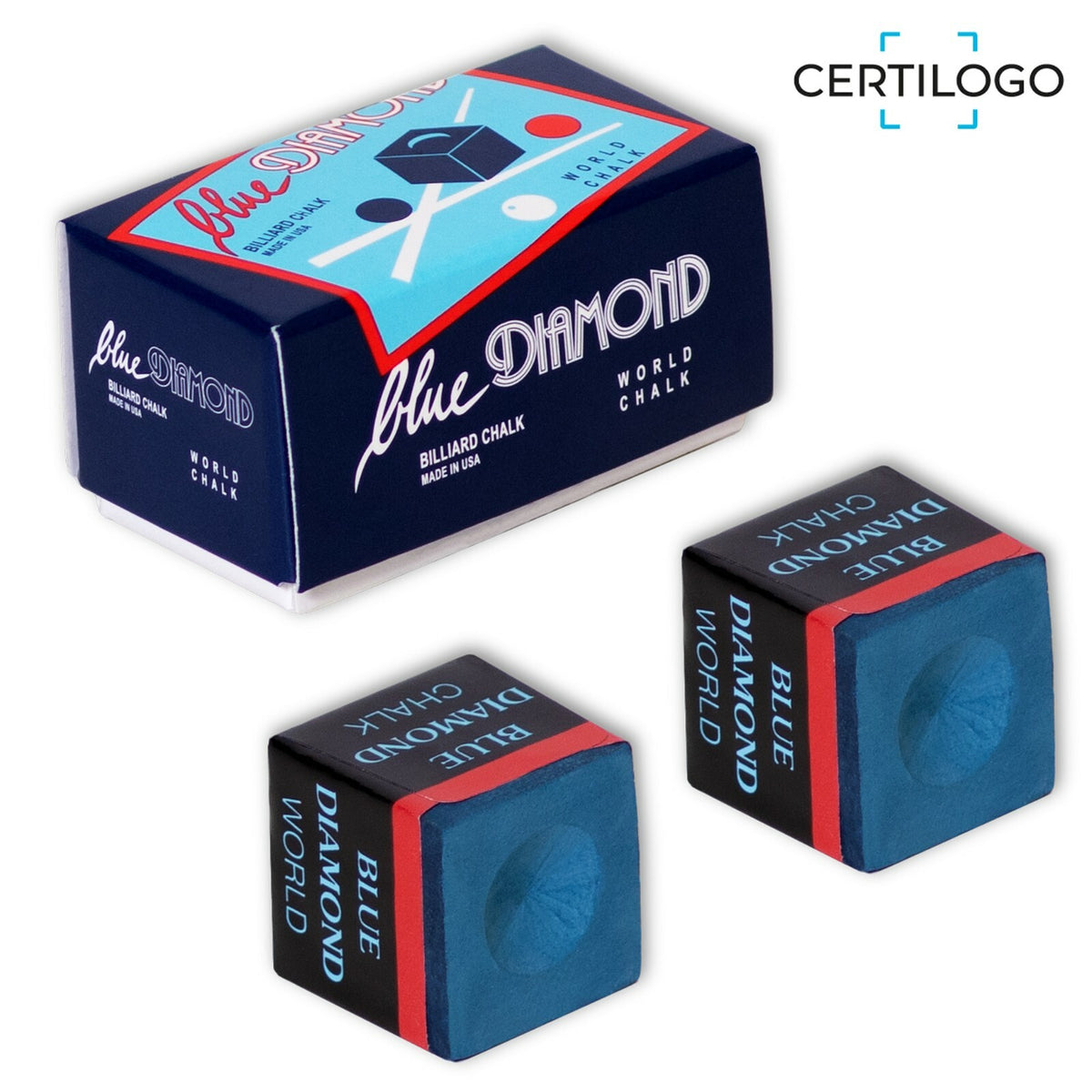 Longoni Blue Diamond Billiard Chalk 6-Count Authentic Certified Chalk
