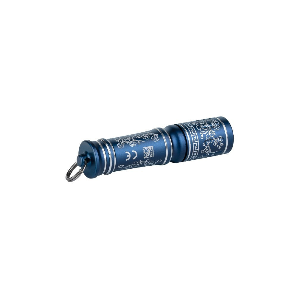 Waterproof Blue LED Keychain Flashlight - 90 Lumens Portable EDC Light