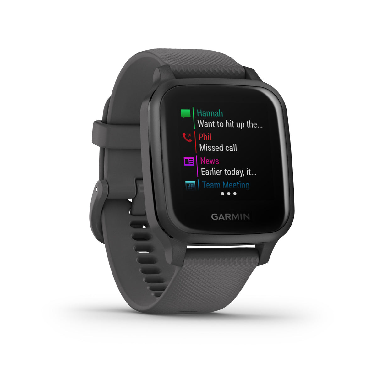 Garmin Venu Sq Shadow Gray Fitness Smartwatch with Slate Bezel - GPS & Health Monitoring