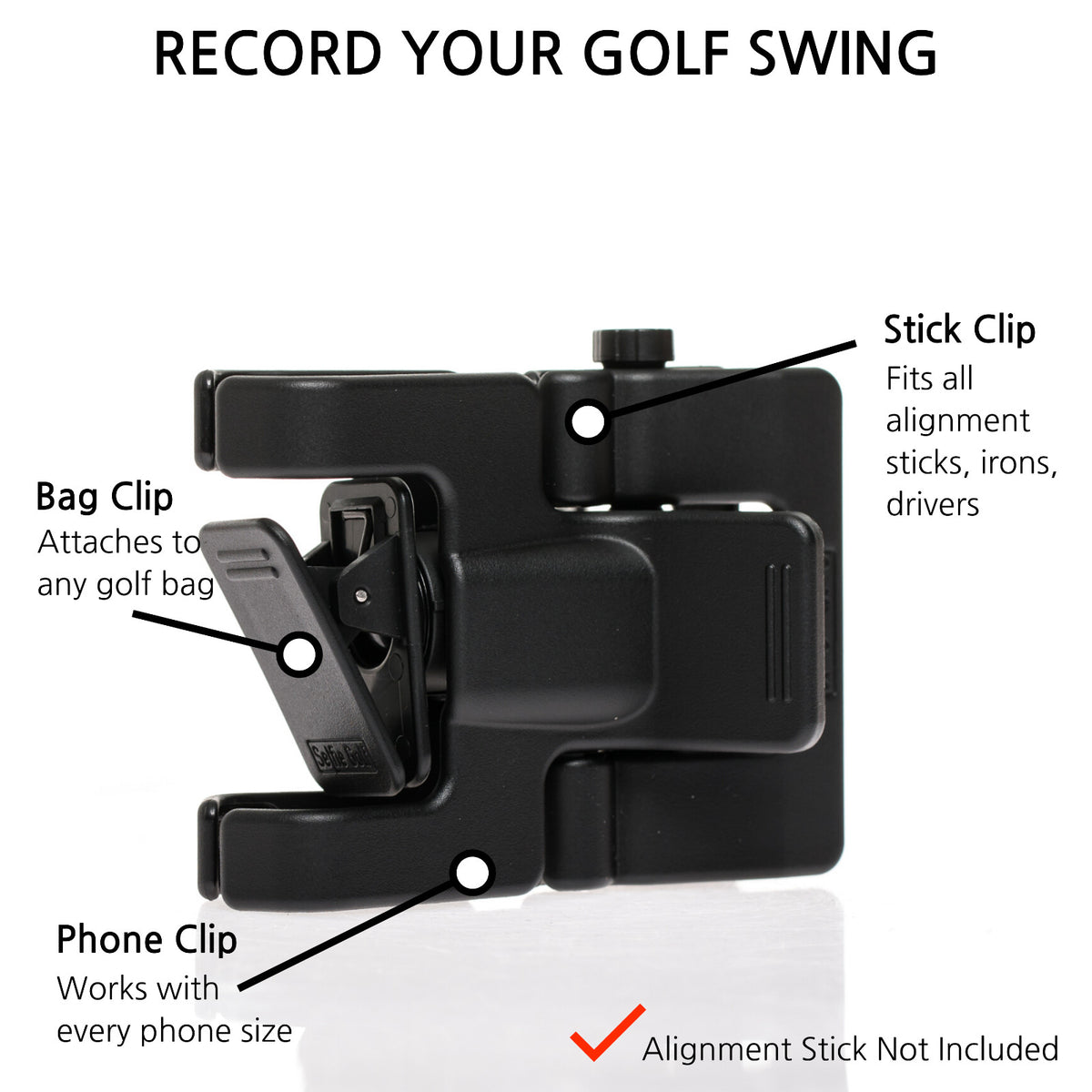 Golf Swing Recording Phone Holder - Golf Analyzer Accessories for All Phones