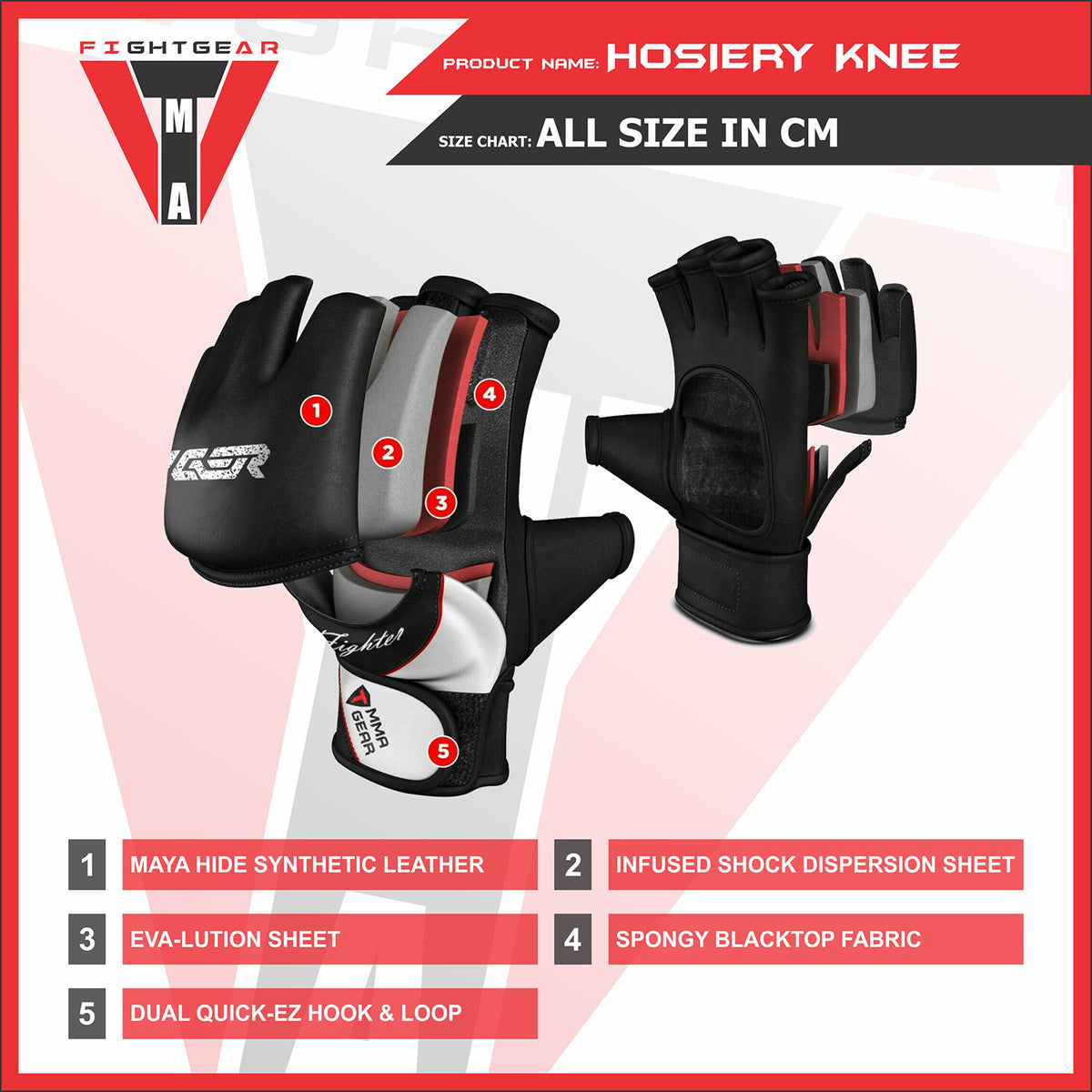 Martial Arts MMA Gloves for Boxing & Grappling Training - Impact Protection
