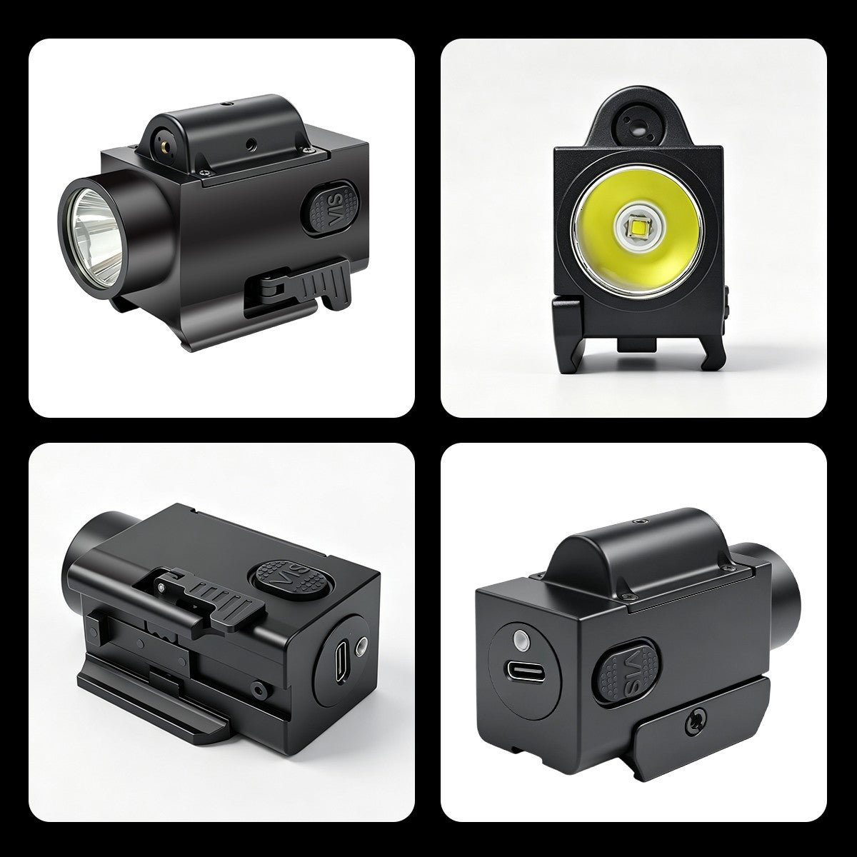 2000 Lumens LED Flashlight & Red Combo for G17 G19 with USB Charging