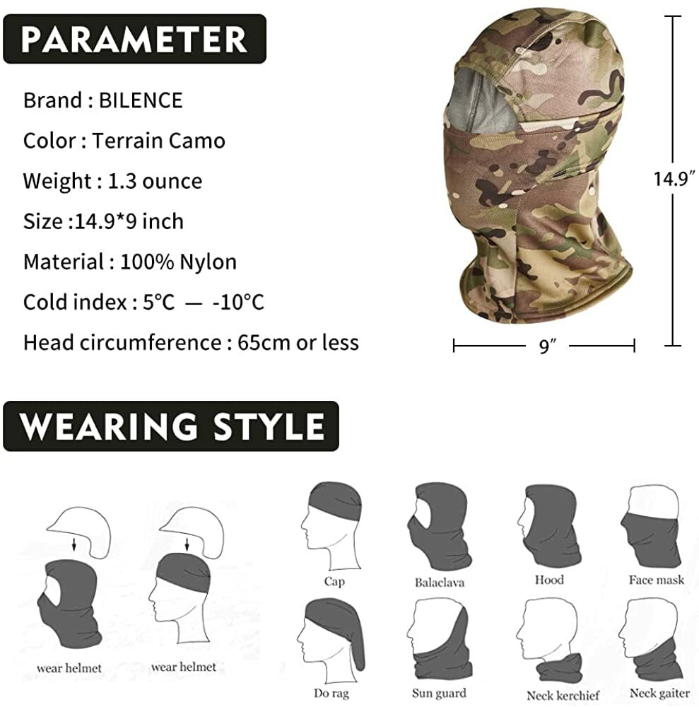 Balaclava Face Mask UV Protection Ski Sun Hood Tactical Camouflage