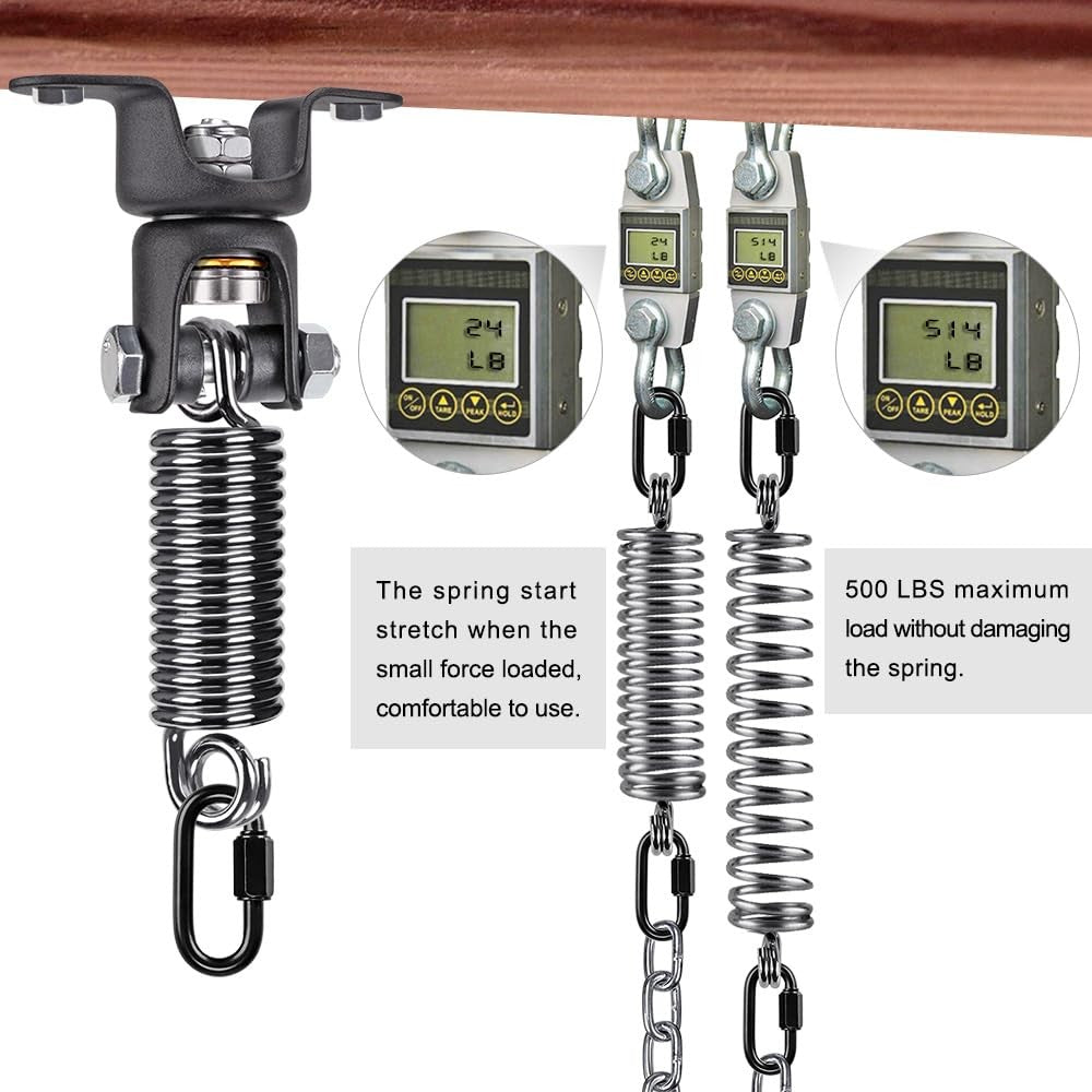 Heavy Duty Boxing Bag Hanger with Spring 360° Swivel Support 275 Lb Capacity