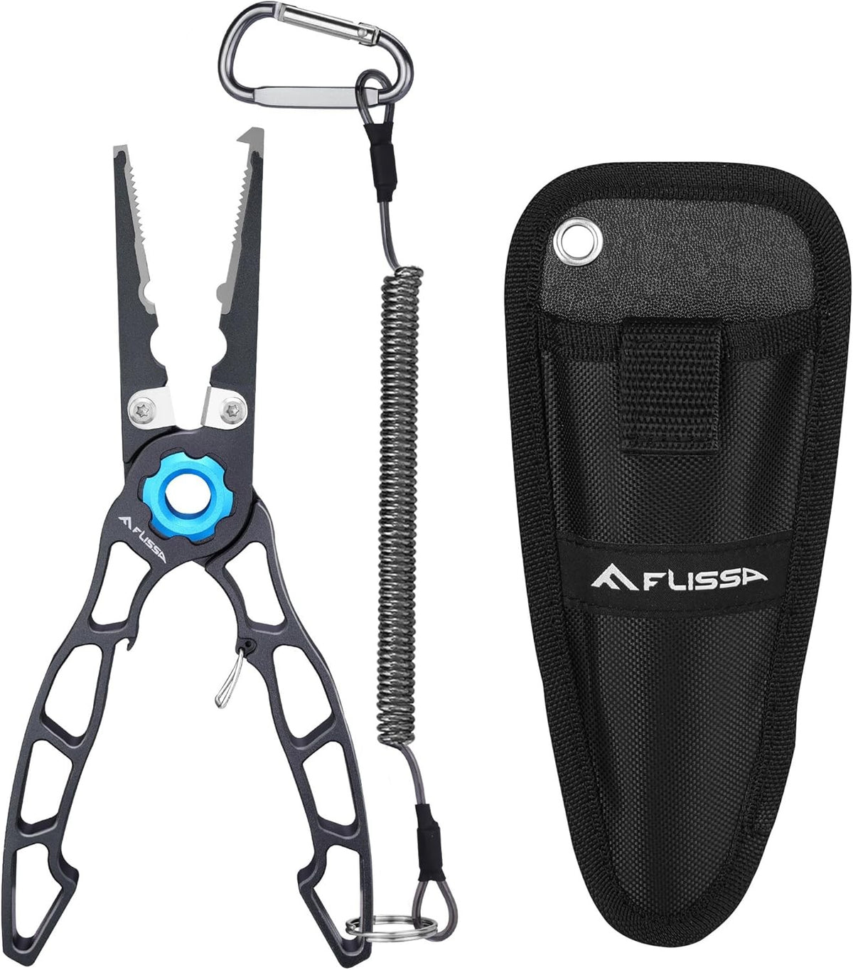 Lightweight Fishing Pliers with Tungsten Cutters & Safety Lock - Aluminum Handle