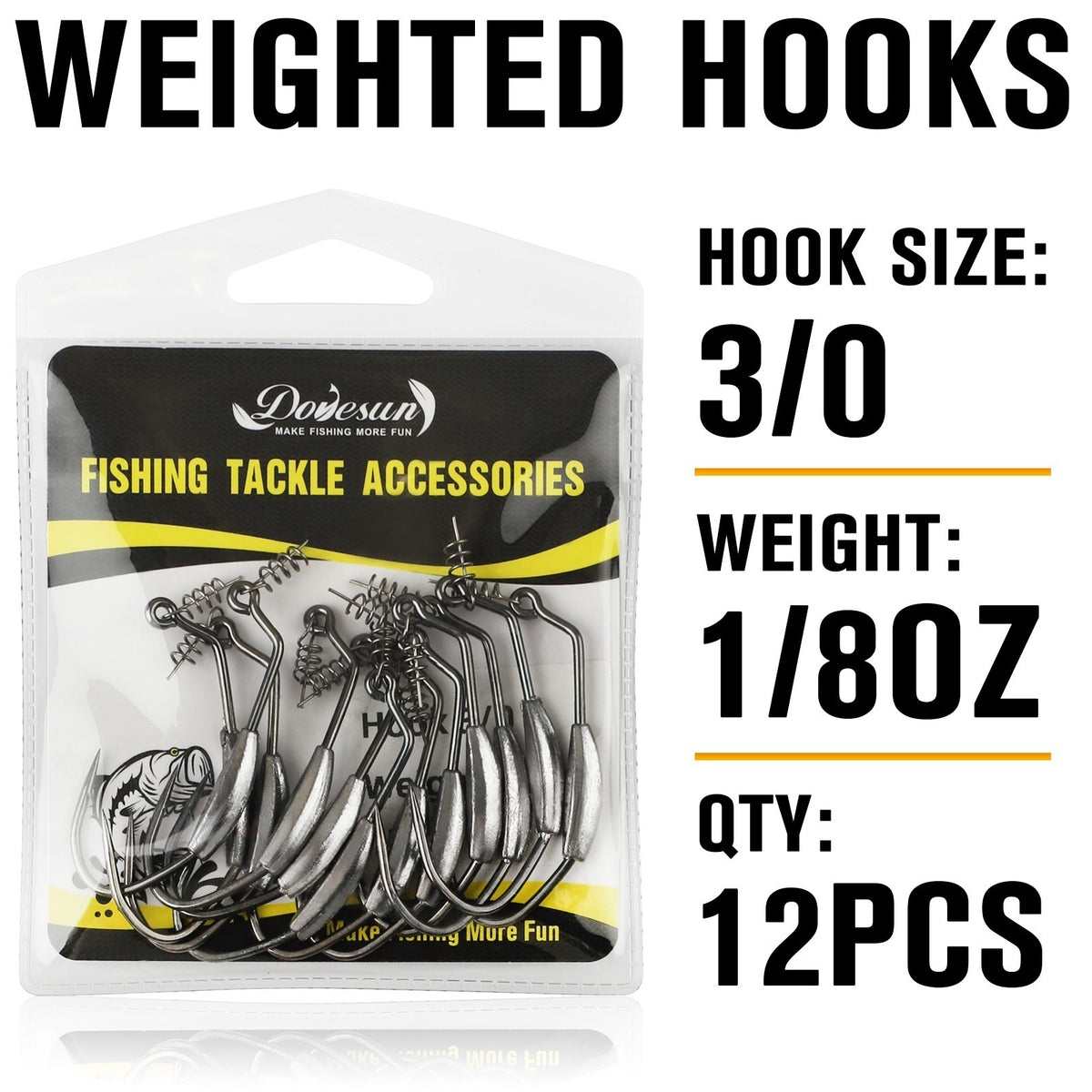 Weighted Swimbait Hooks Set - Strong, Weedless Fishing Hooks for Bass & More