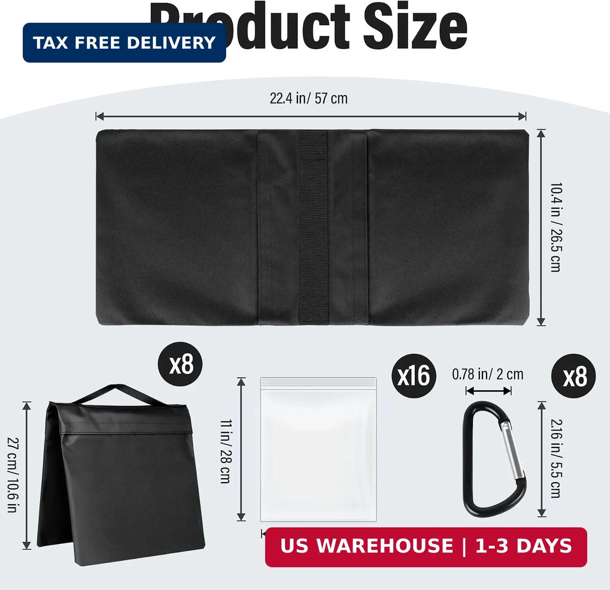 8 Pack Heavy Duty Sandbags for Photography Studio & Outdoor Stability