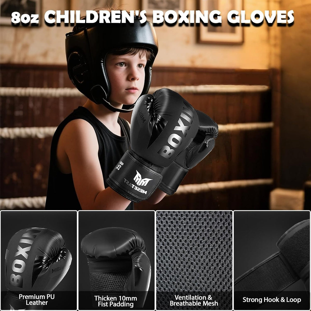Kids Punching Bag Set with 8 OZ Boxing Gloves - 2.7ft Heavy Bag for Youth Boxing MMA Karate