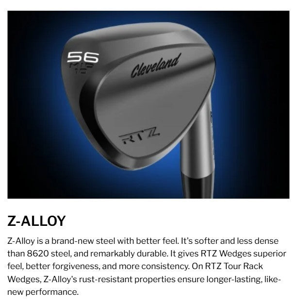 Cleveland RTZ Black Satin Left Hand Wedge 52-10° Steel Tour Spin
