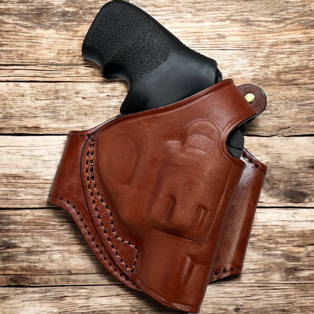 Right Hand Leather Ankle Holster for Revolvers – Concealed Carry, Adjustable Fit