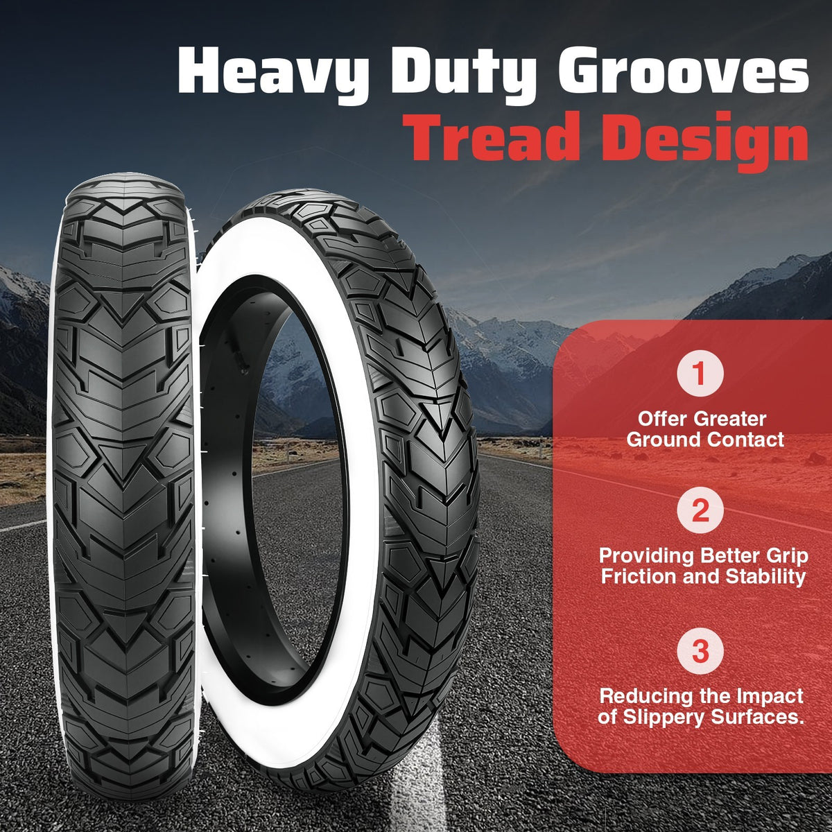 20x4.0 Electric Fat Tire for E-Bikes and Tricycles - 2 Pack