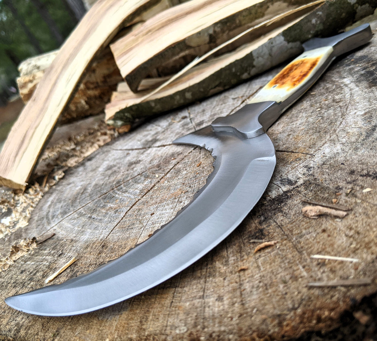 Ceremonial Ritual Knife 10 Inch Fixed Blade Wiccan Pagan Sword with Bone Handle