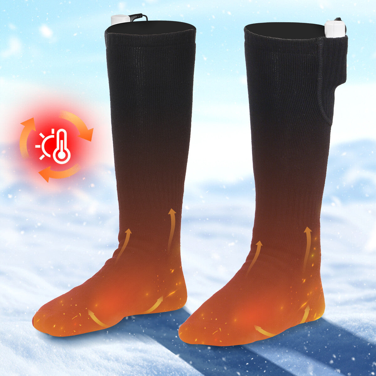 Rechargeable Electric Heated Socks for Men Women Winter Foot Warmer