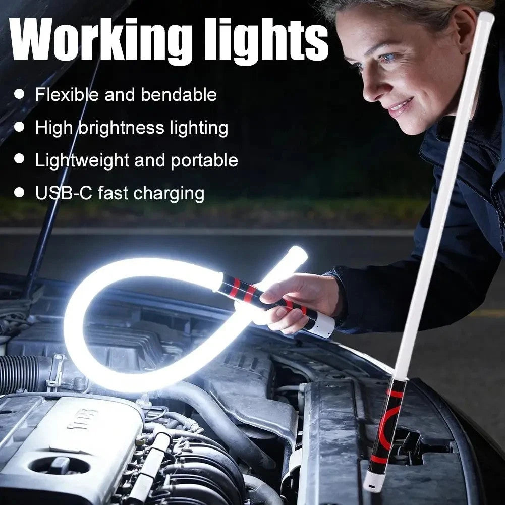 75cm Flexible LED Work Light with 3 Brightness Modes - Rechargeable & Waterproof