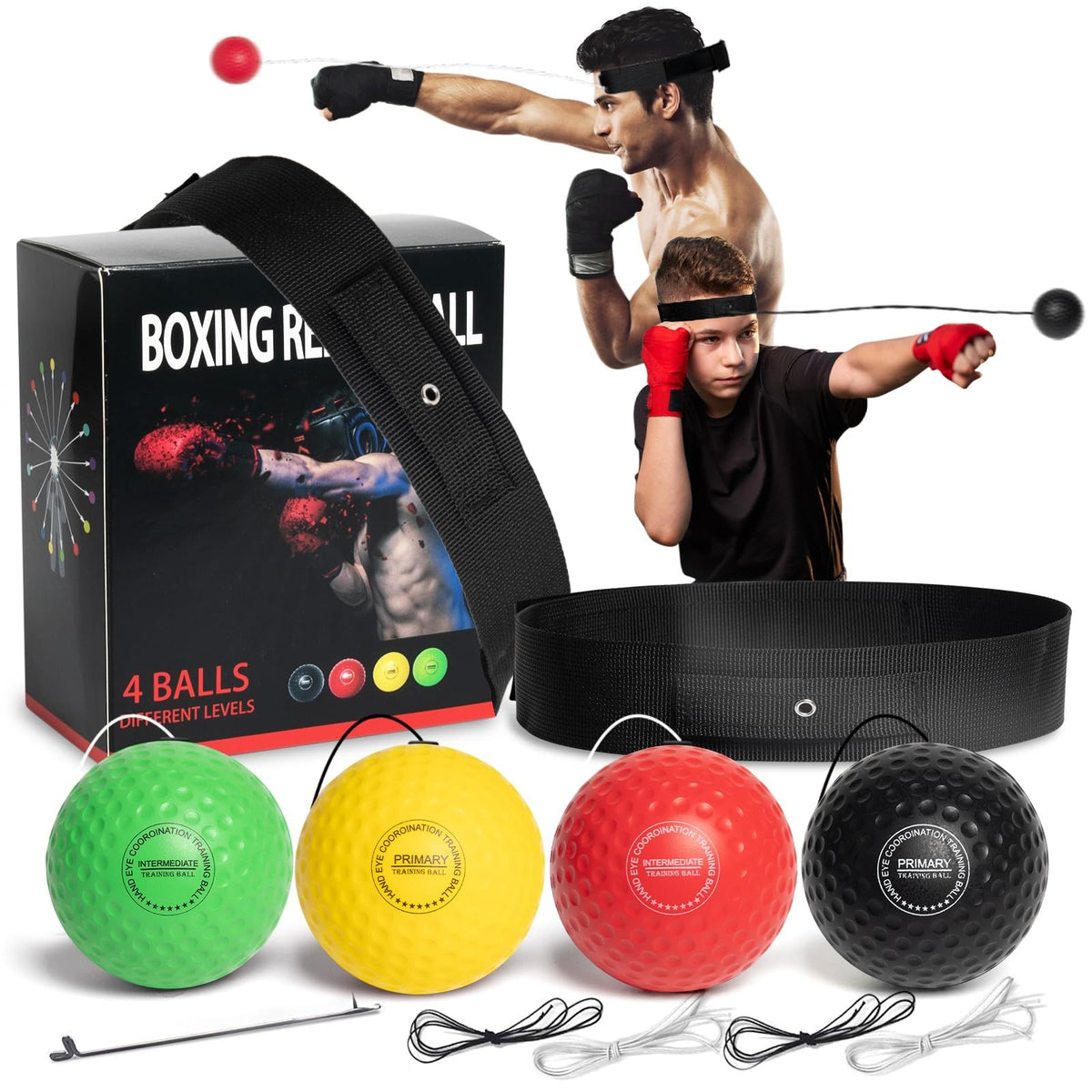 Boxing Ball Family Pack with Adjustable Headband - Reaction Training Set