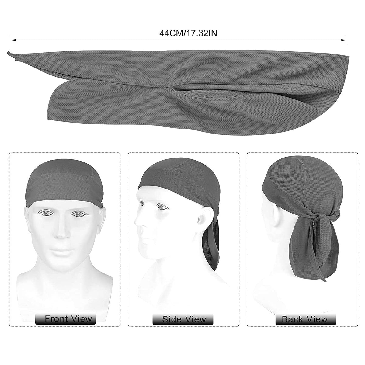 Breathable Skull Cap Do Rags for Men 3-Pack - Moisture-Wicking Headwear