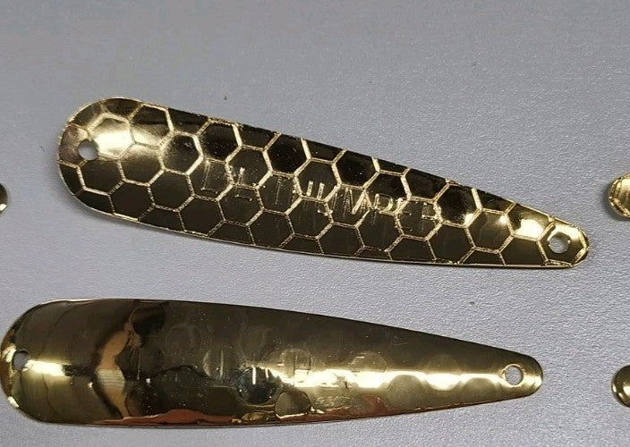 24-Piece Trolling Spoons 3.5 Inch Gold Hammered Fishing Lures for Freshwater Fish