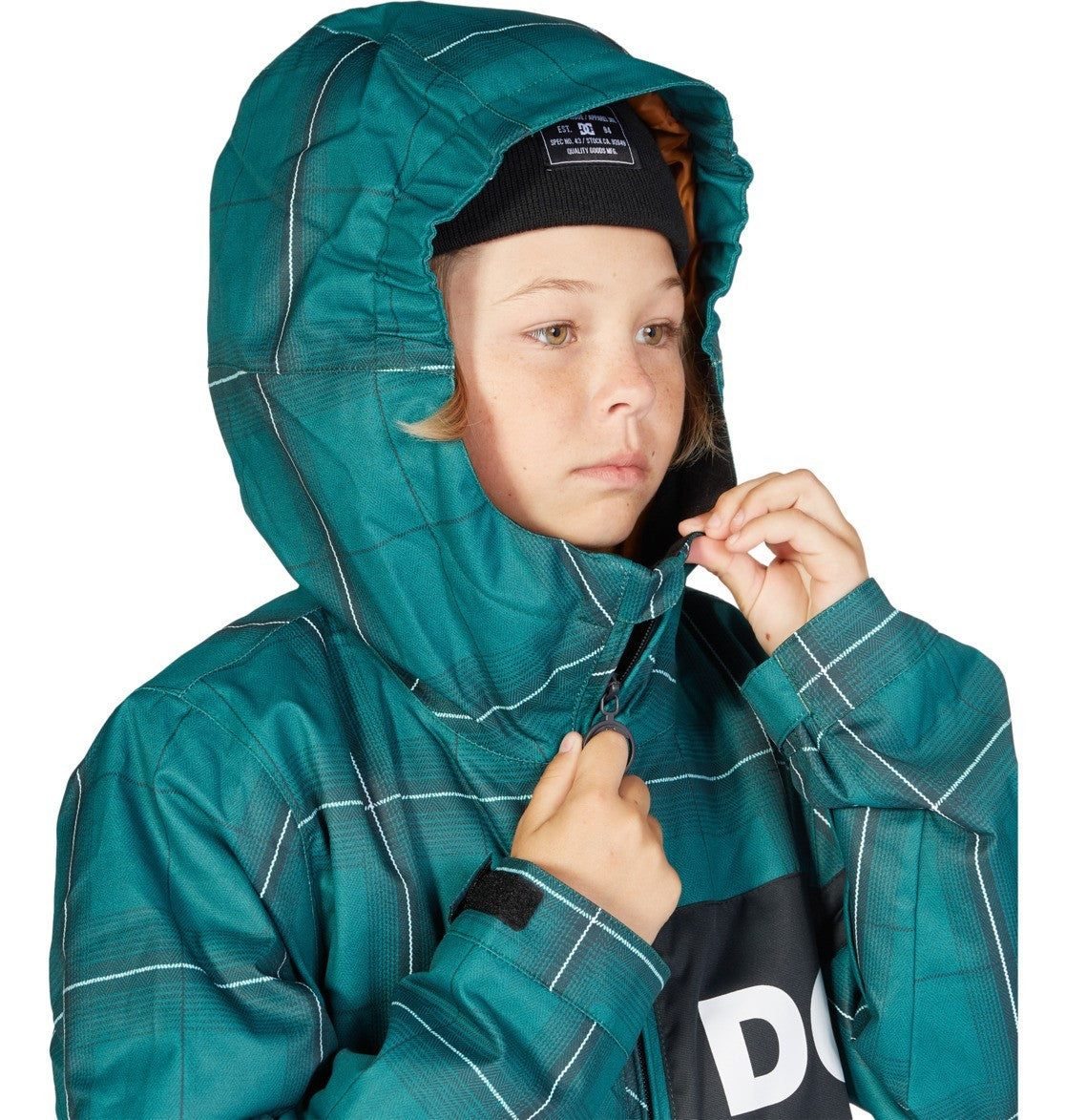 Youth Snowboard Jacket with Waterproof and Breathable Features - Plaid Botanical Garden, Medium (12)